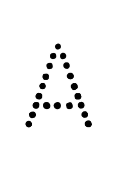 Thumbnail of letter A in black dotted font