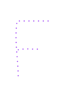 Thumbnail of letter F in purple tracing font